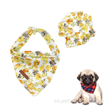 Bandanas de perros de Navidad de Halloween y schunchie de cabello